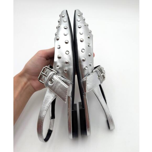 Abound Kadia Slingback Pointed Toe Flat Women's Silver Metallic Size US7M EU37.5 - Picture 12 of 12